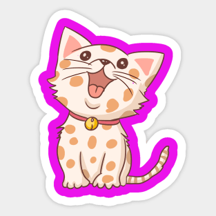 open mouthed cat cute cat Sticker